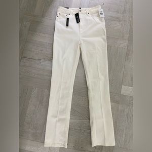 NWT AFRM HESTON HIGH RISE, STRAIGHT LEG WHITE PANTS.  SIZE 28.